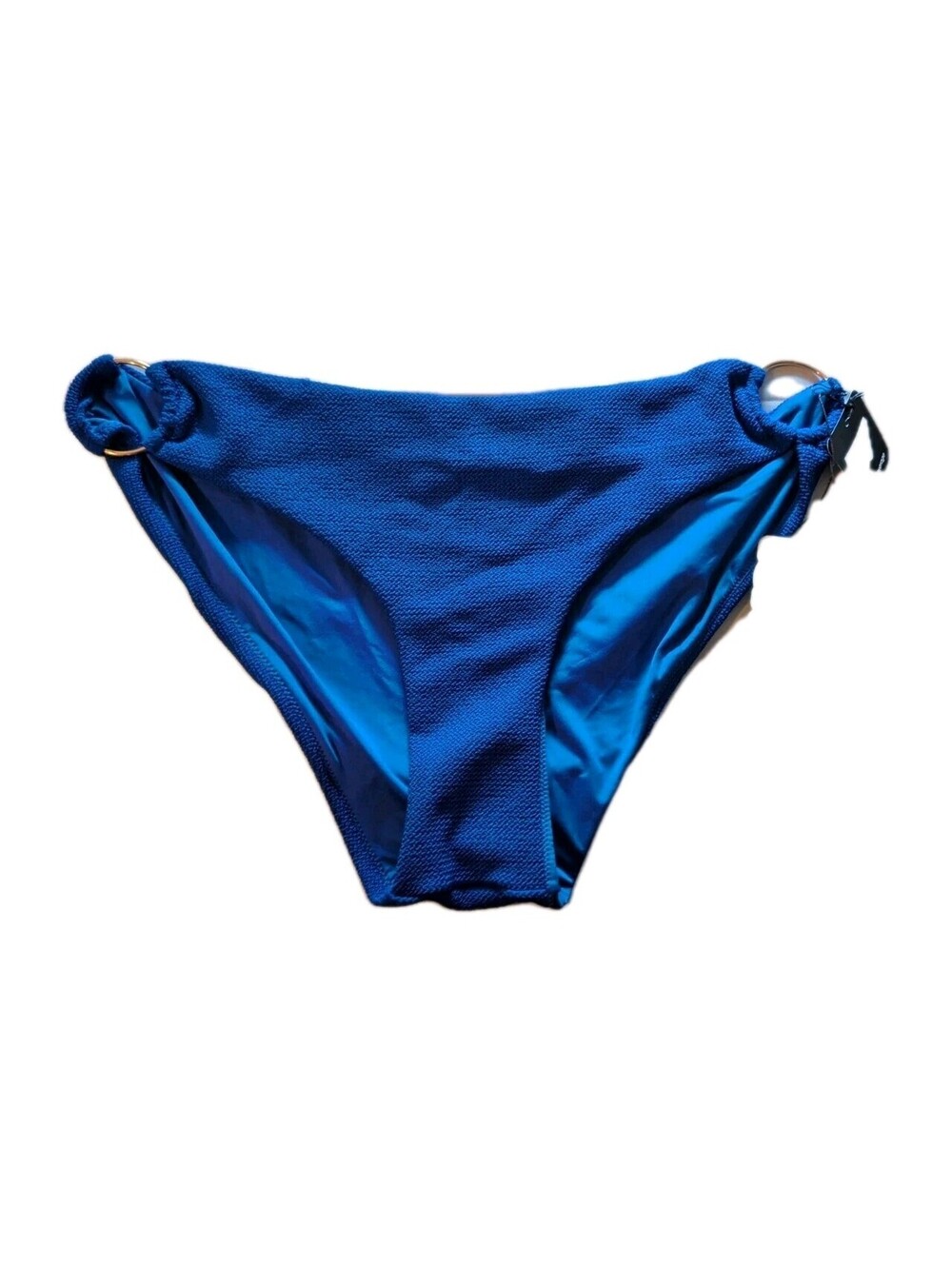Love & Sports Women's Swim 70's Ring Bikini  Bottom Size XXL (20) Scrunchy Blue